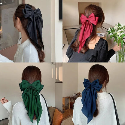 Luxury Satin Ribbon Bow Hair Clip