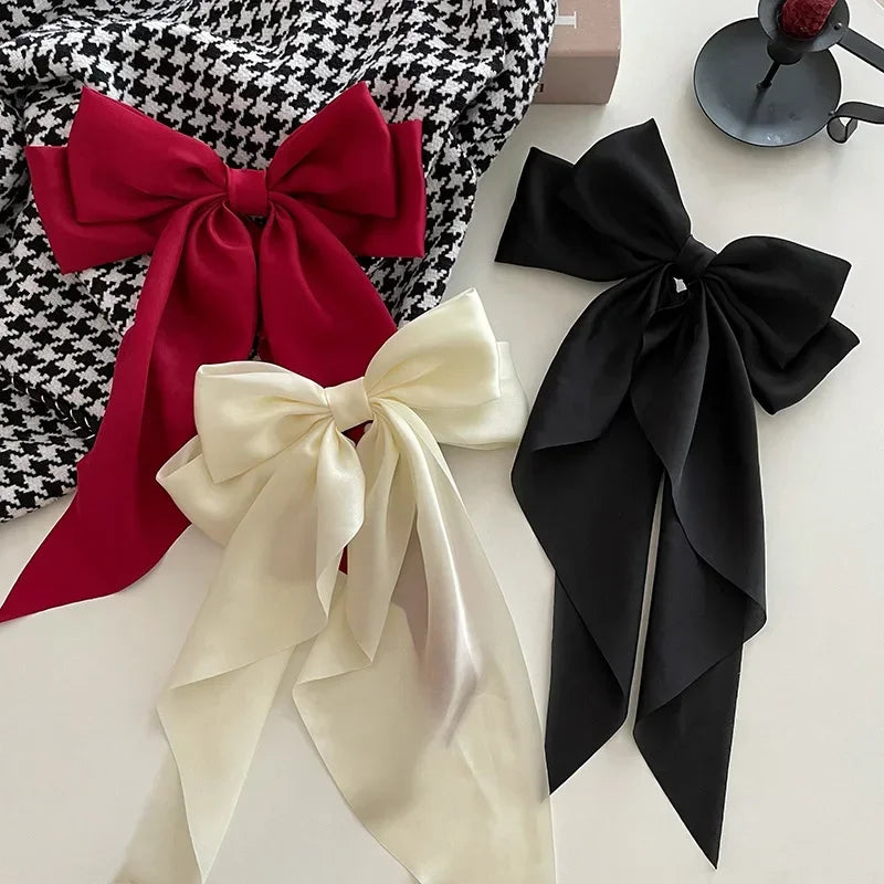 Luxury Satin Ribbon Bow Hair Clip